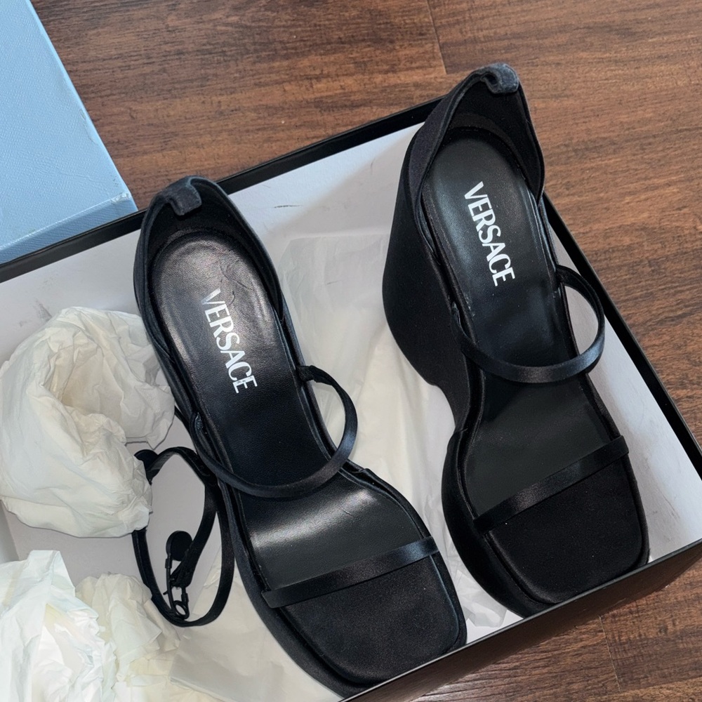 Versace Black Platform Heels